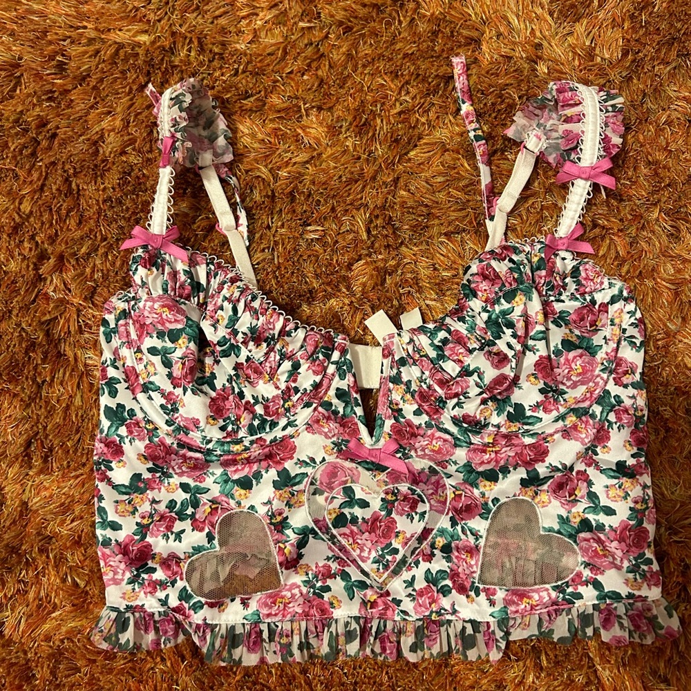 For Love and Lemons Heart Bloom Bustier Top